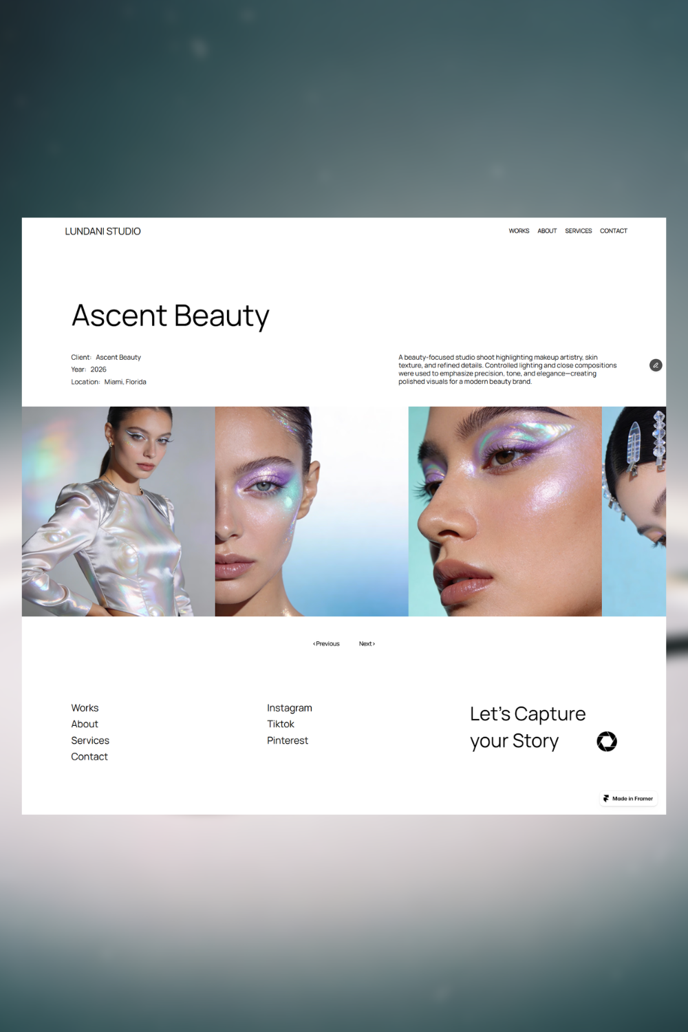 Lundani Studio - Photography Framer Website Template