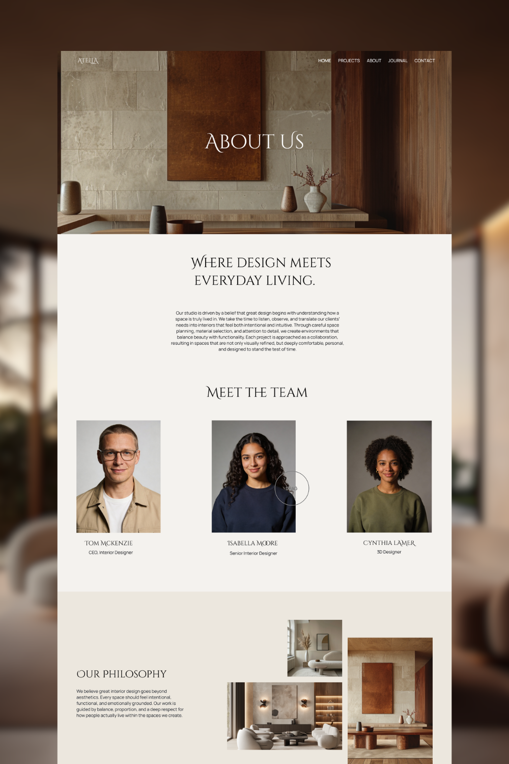 Atella - Interior Design Portfolio Framer Website Template