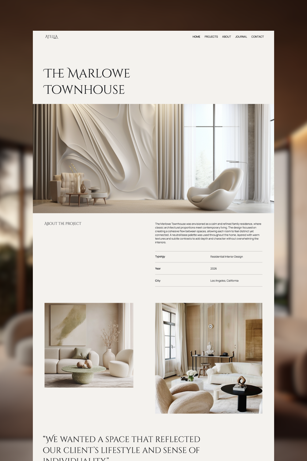 Atella - Interior Design Portfolio Framer Website Template