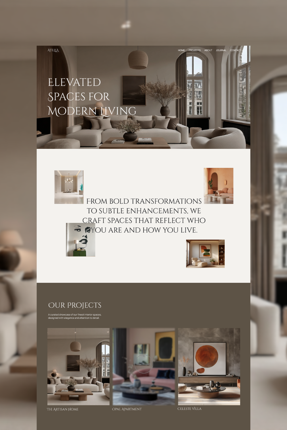 Atella - Interior Design Portfolio Framer Website Template