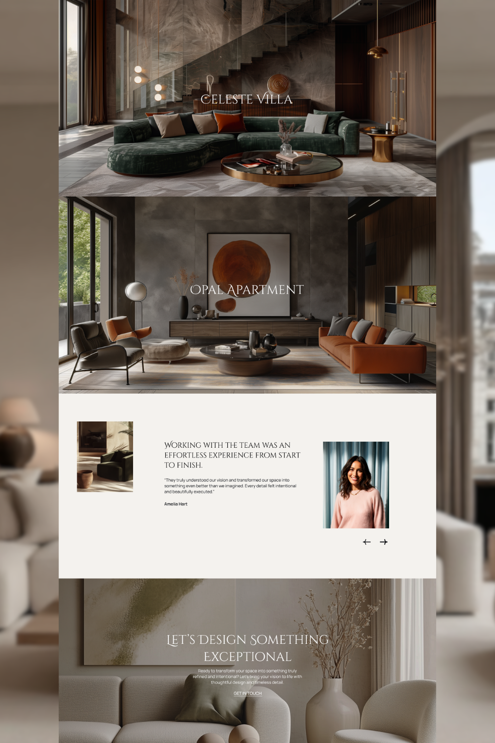 Atella - Interior Design Portfolio Framer Website Template