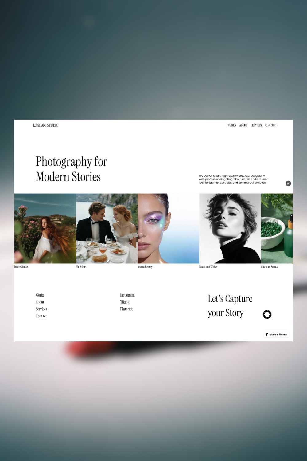 Lundani Studio - Photography Framer Website Template