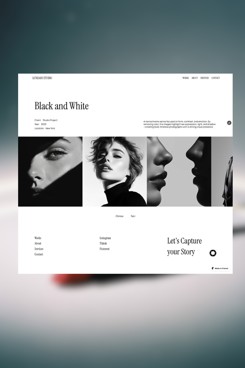 Lundani Studio - Photography Framer Website Template